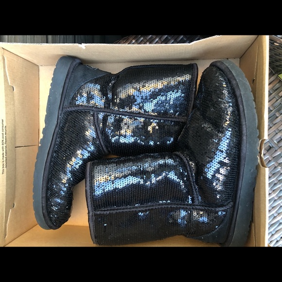 UGG Shoes - Black Ugg Classic Short Sparkle